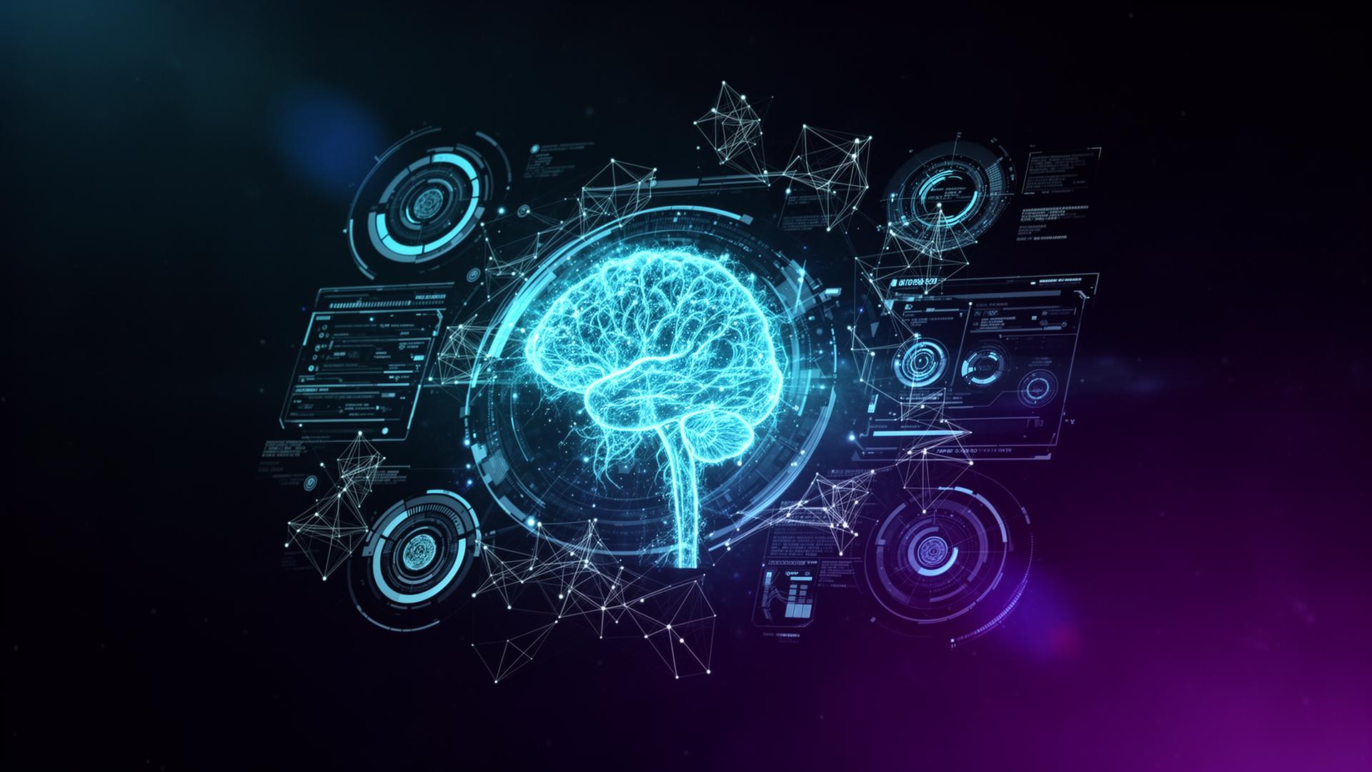 Future AI holographic intelligence dashboard